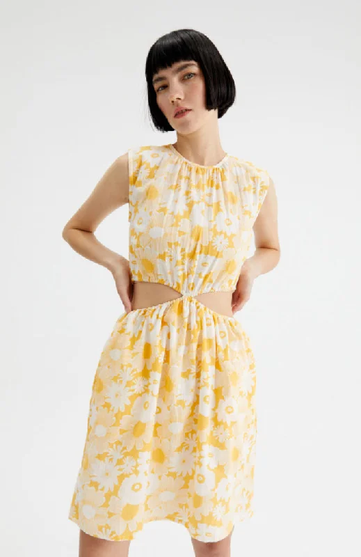 Gazania Print Mini Dress Tunics Winter warm