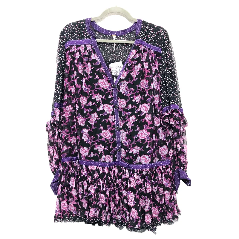 Dress Party Short By Free People In Purple, Size:Xs Off-the-shoulder Chic Trendy
