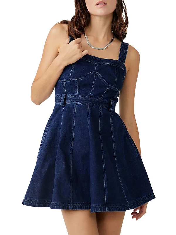 Margot Womens Tencel Short Mini Dress Tunics Lace romantic