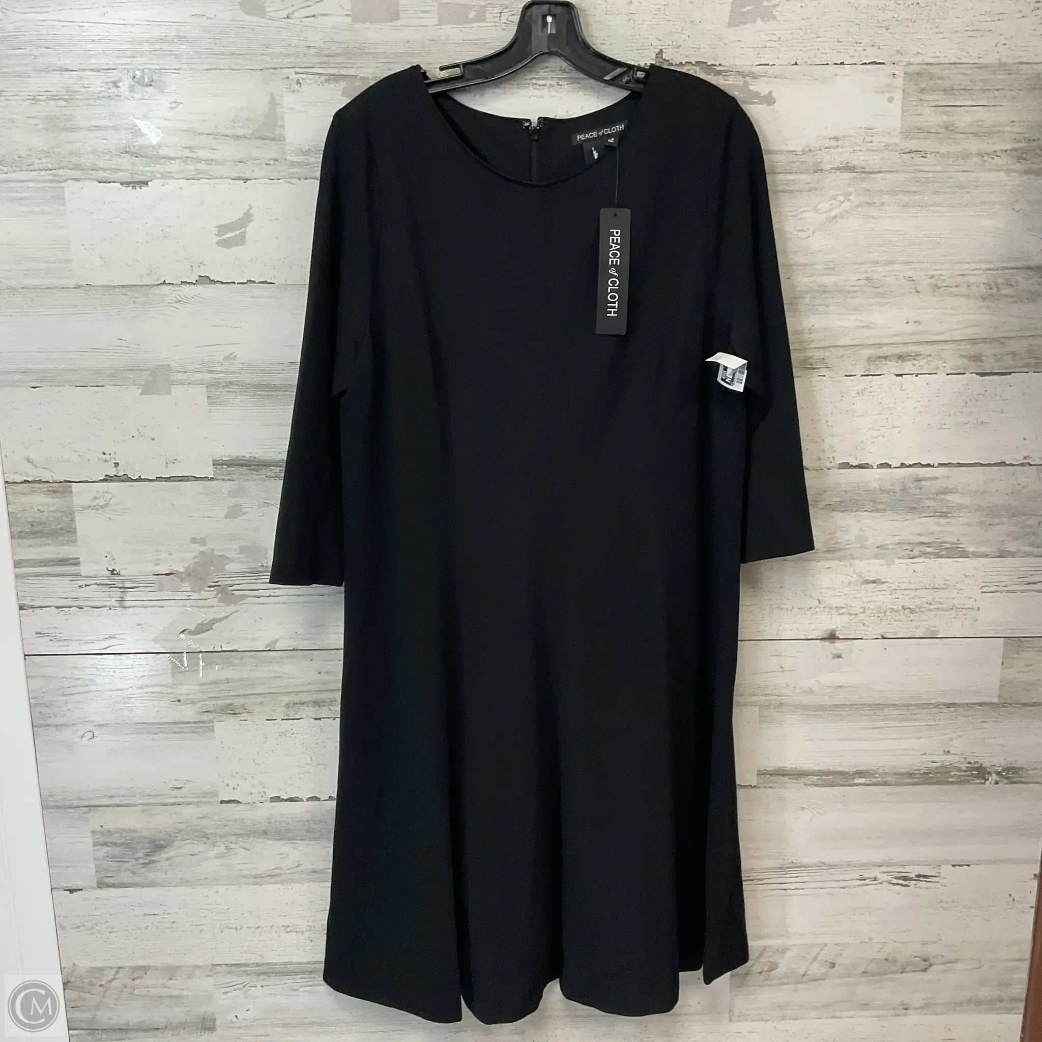 Dress Work By PEACE OF CLOTH In Black, Size: L Tunics Bridal satin