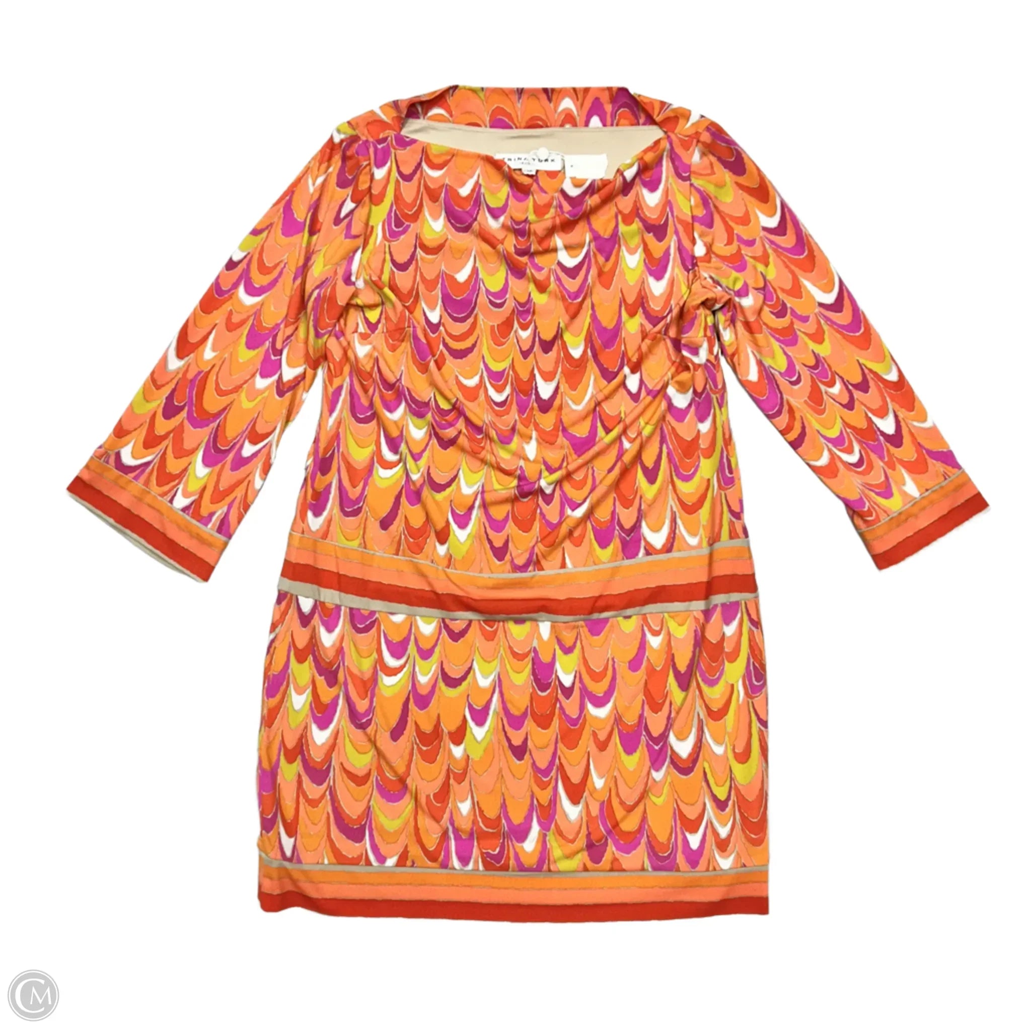 Dress Casual Short By Trina Turk In Orange & Pink, Size: L Tunics Cozy comfortable