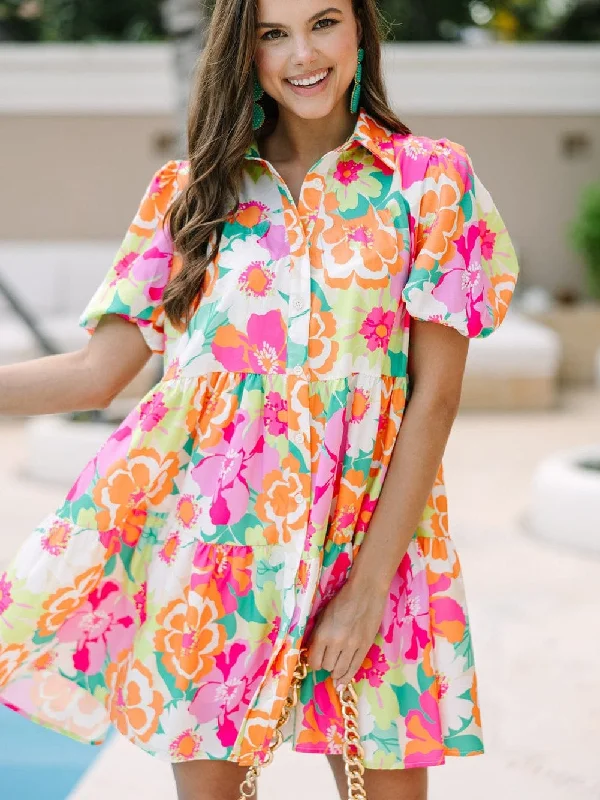 Summery Mini Dress Chic Tropical Mini Dress