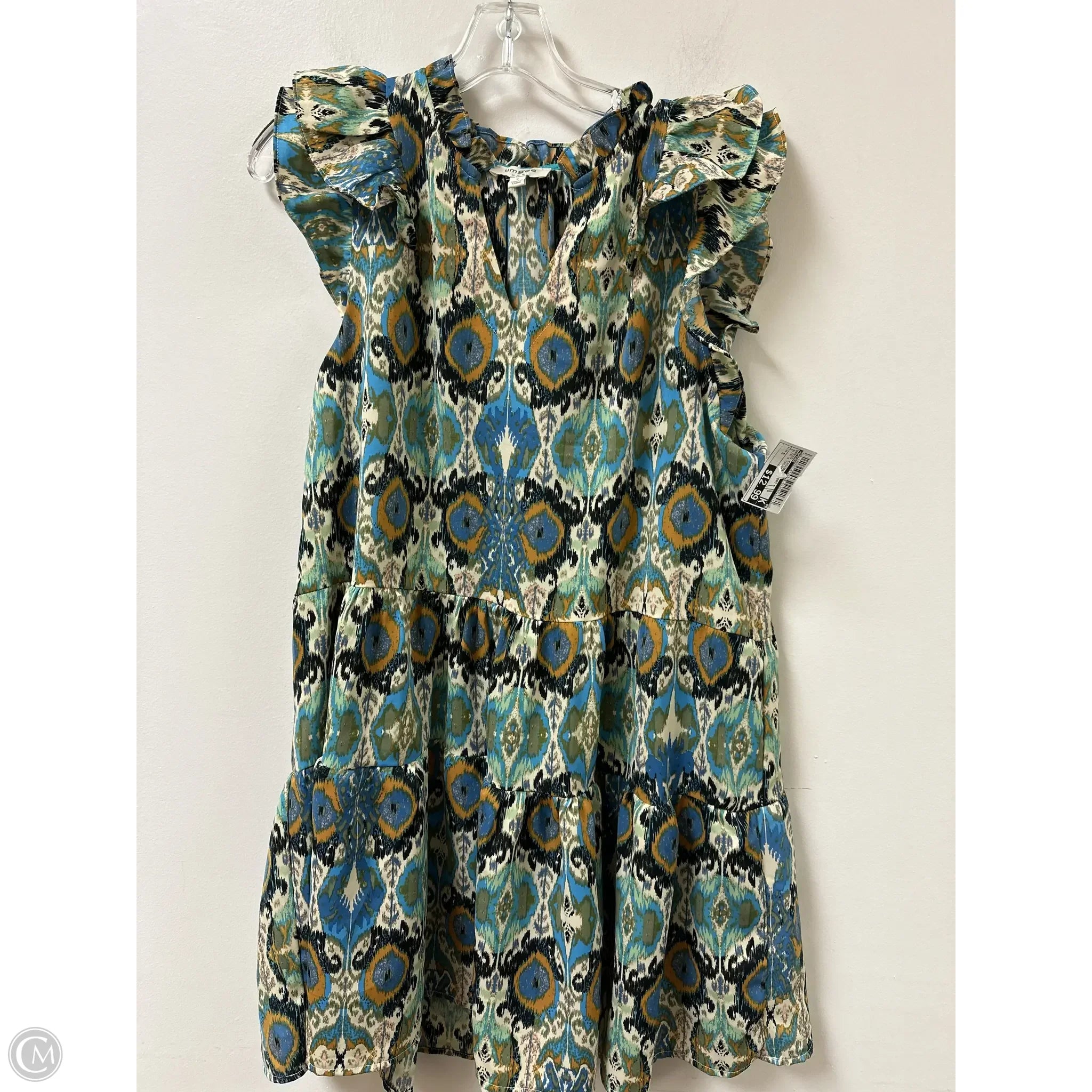 Dress Casual Short By Umgee In Blue & Cream, Size: S Floral Print girly