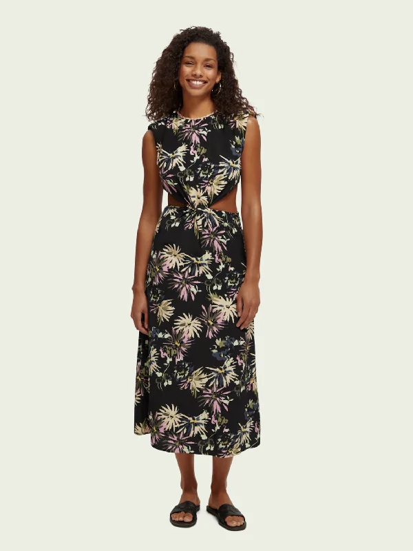 Cut Out Aster Black Maxi Dress Tunics Versatile all-occasion