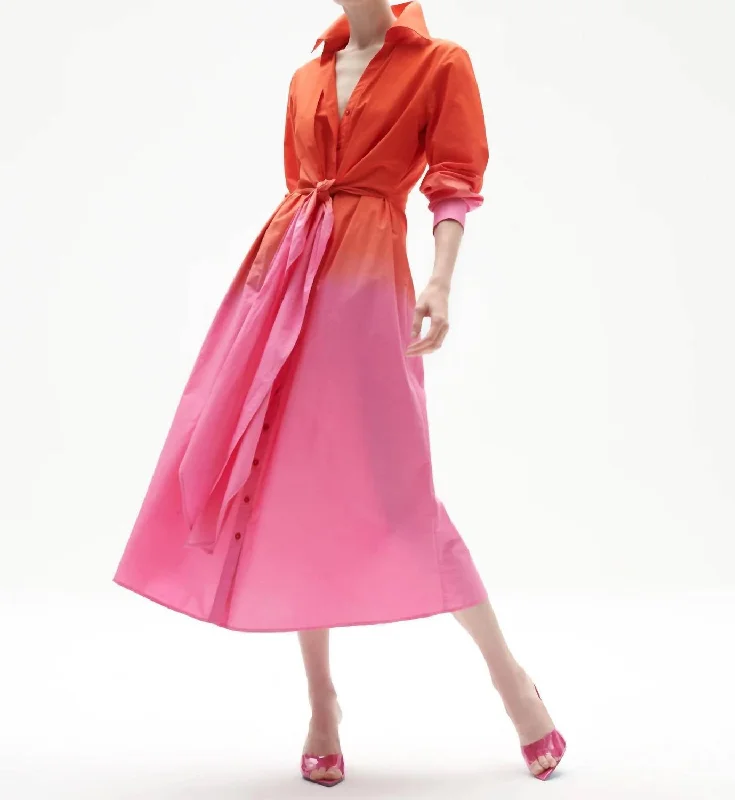 Kate Midi Dress In Sunset Ombre Tunics Cozy comfortable