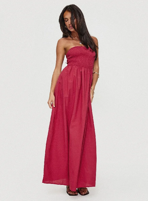 Dayona Strapless Maxi Dress Red Tunics Seasonal trendy