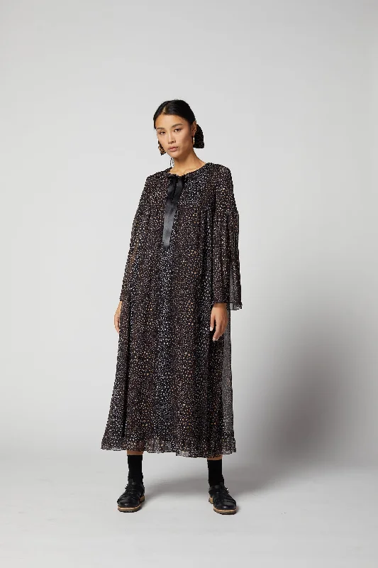 Sperone dress in black leopard print Off-the-shoulder Chic Trendy