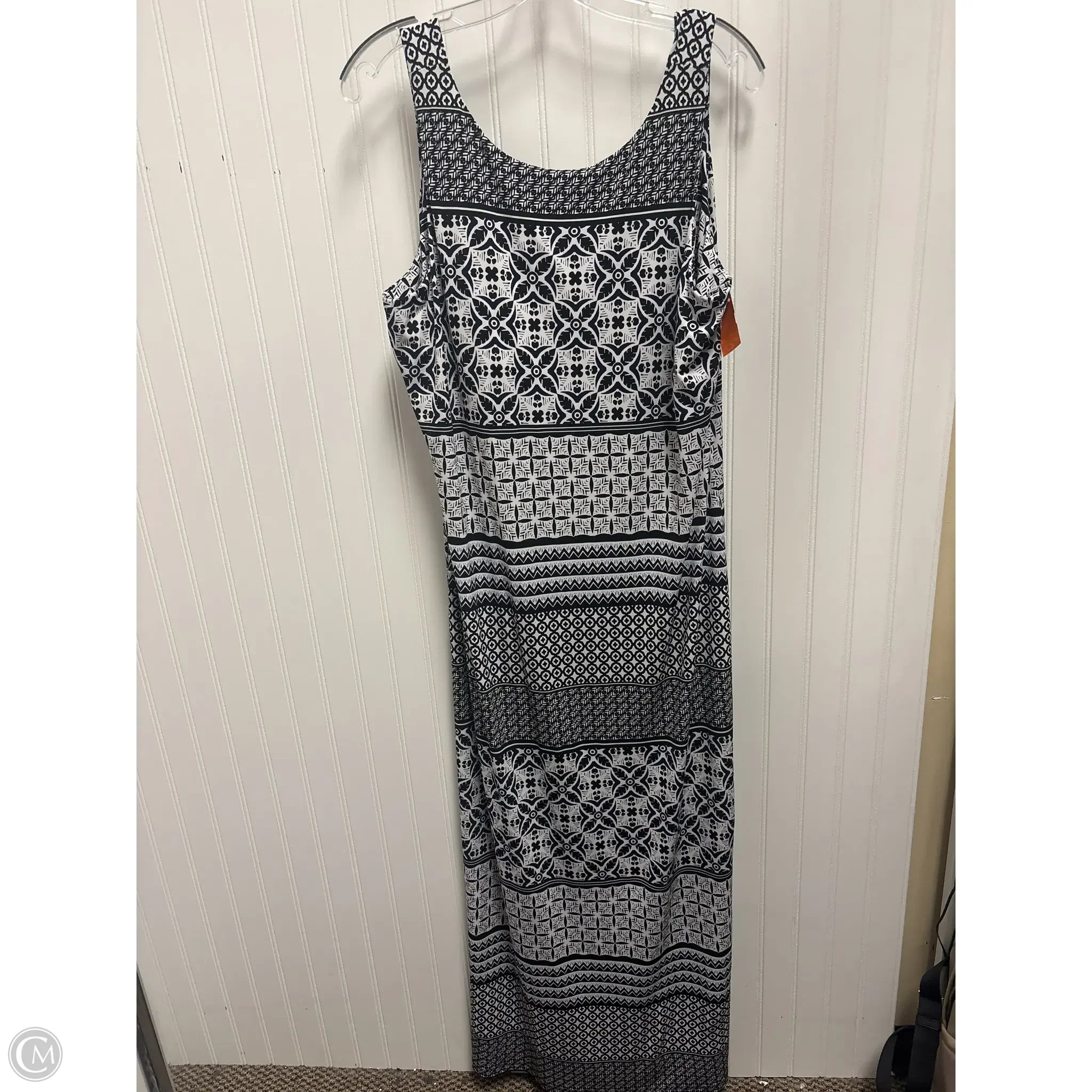 Athletic Dress By Tommy Bahama In Black & White, Size: L Maxi Flowy Bohemian