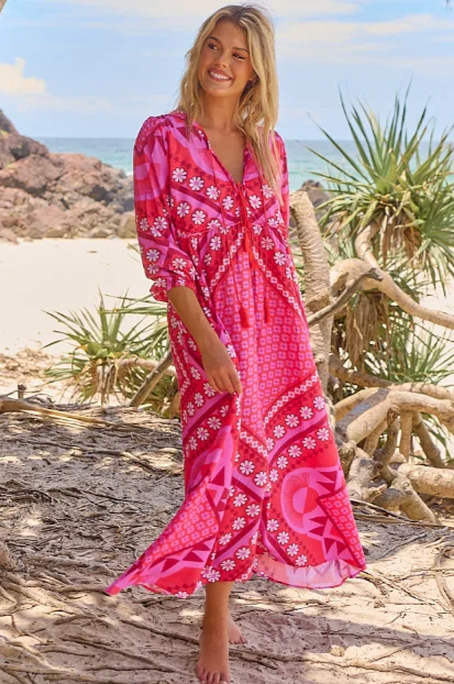 Arla Maxi Dress - Pink Tunics Gym athletic