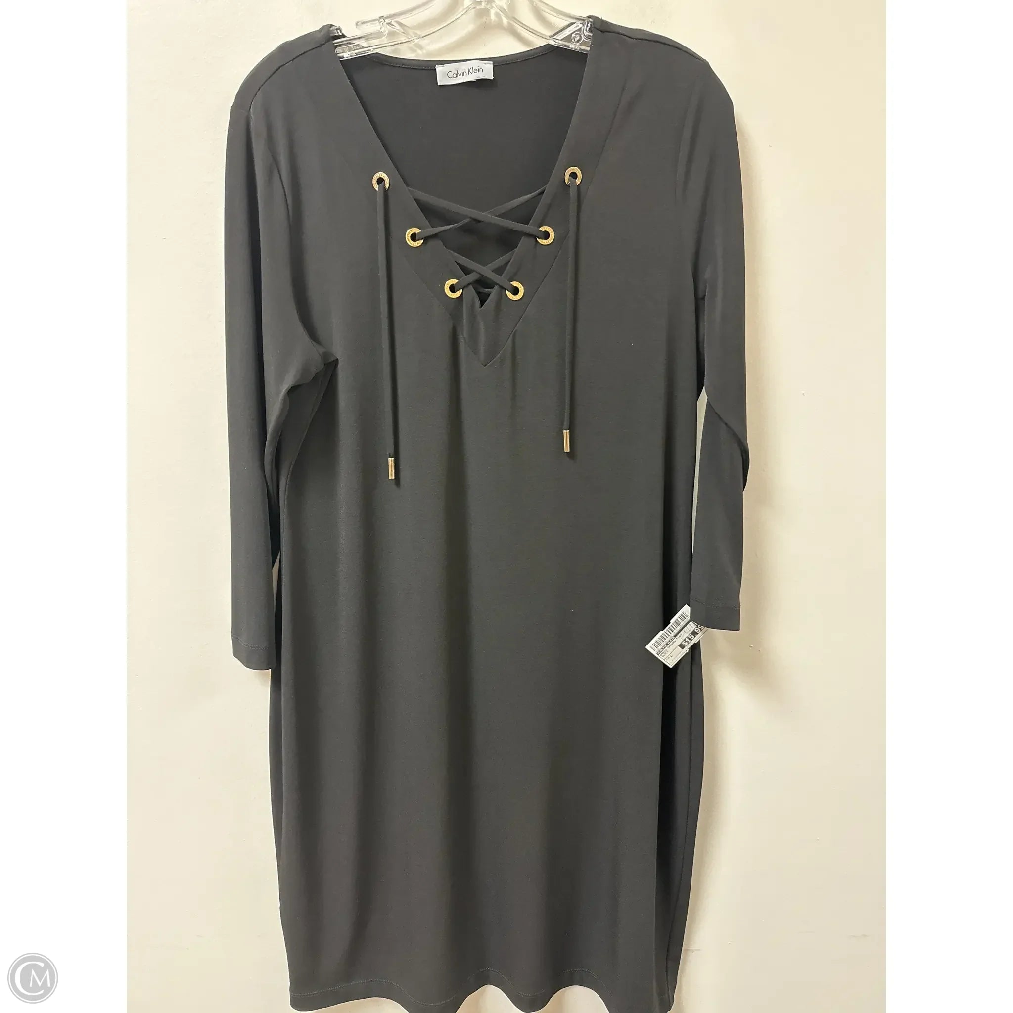 Dress Casual Midi By Calvin Klein In Black, Size: L Tunics Versatile stylish