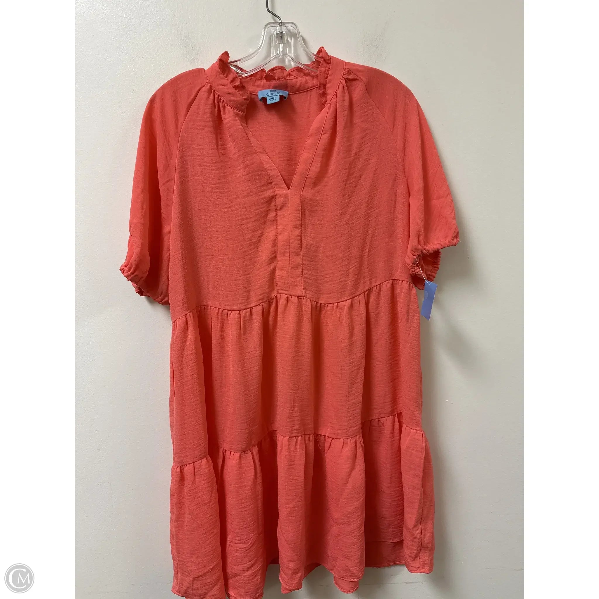 Dress Casual Short By Cece In Coral, Size: M Tunics Summer linen