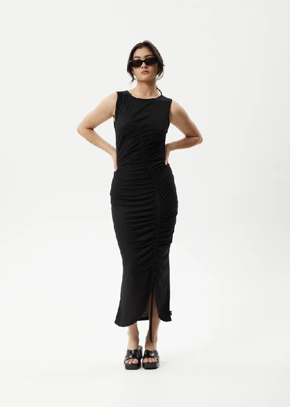 Mirage Bamboo Sheer Maxi Dress - Black Tunics Cozy comfortable