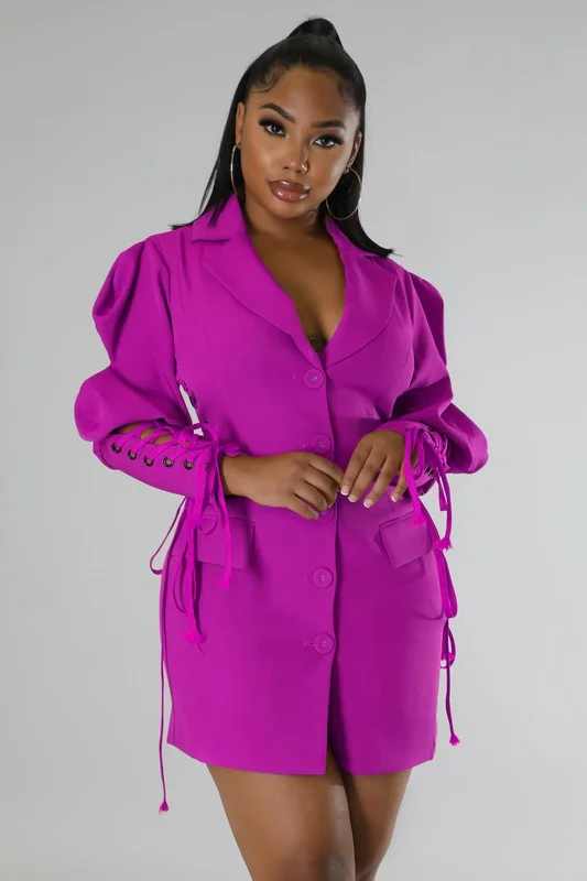 SEXY SUIT STYLE MINI DRESS Modern Satin Mini Dress