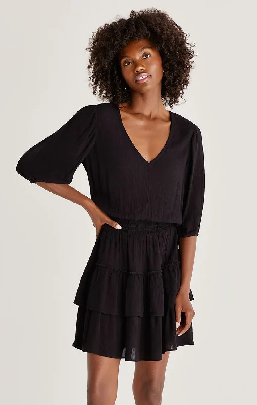 Stella Solid Mini Dress Casual Button-Up Mini Dress