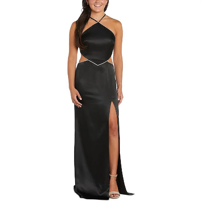 Womens Cut-Out Halter Neck Evening Dress Tunics Trousers formal