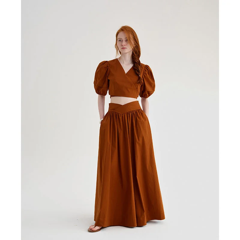 Textile Song Fried Street Anti-Aging Fashion Mature Women Suit Summer Brown Capable Graceful and Fashionable Two-Piece Long Dress Tunics Party sparkling