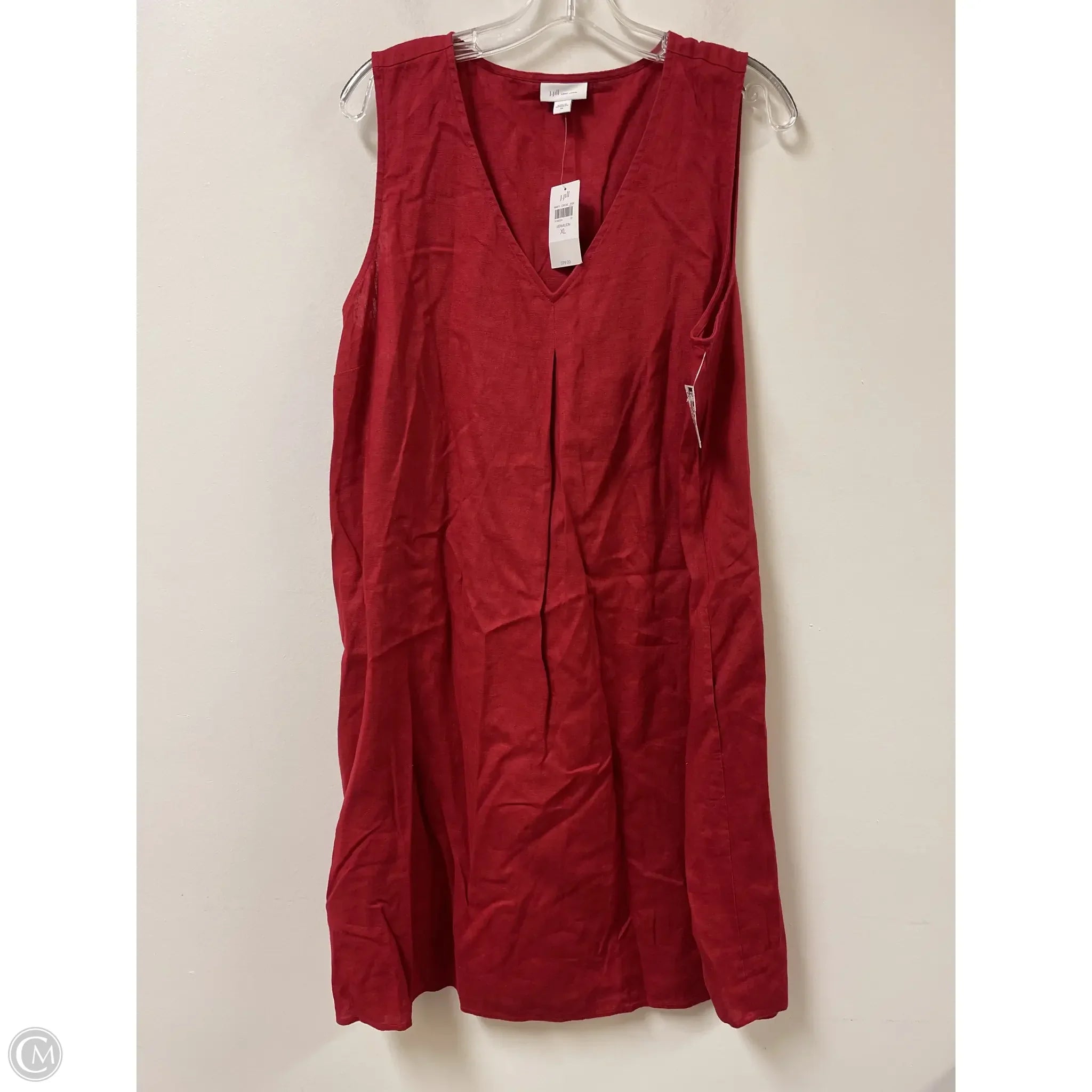 Dress Casual Midi By J. Jill In Red, Size: Xl Floral Print girly
