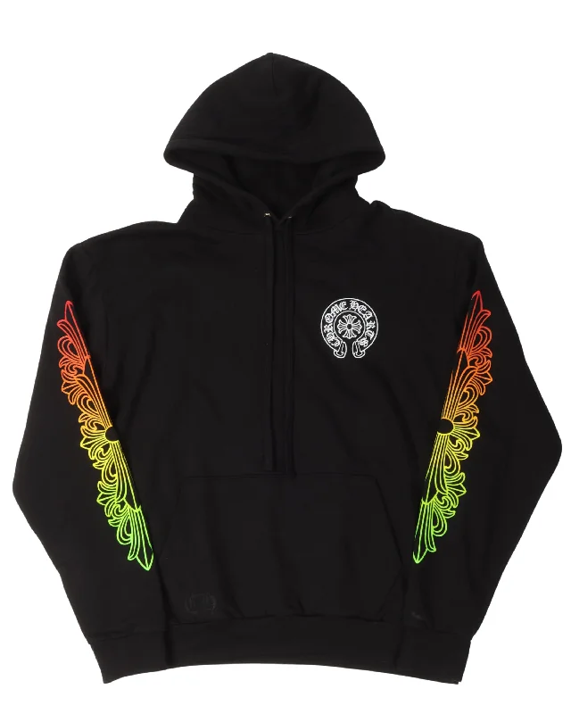 Gradient Floral Circle Hoodie Hoodie with Lining Warm Insulated