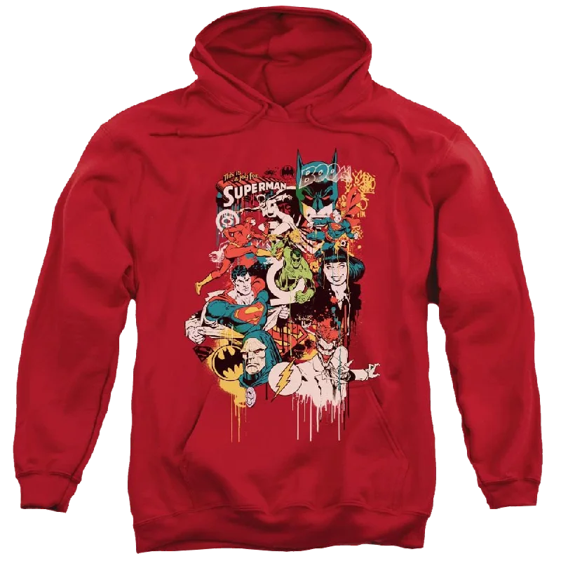 DC Comics Dripping Characters - Pullover Hoodie Peter Pan Collar