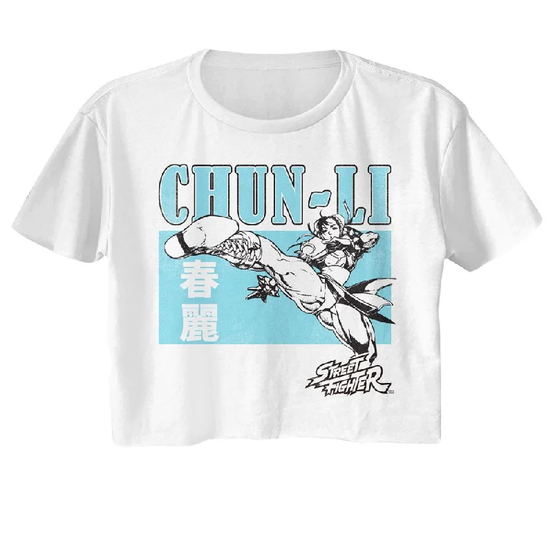 STREET FIGHTER Crop Top, Chun Li Character Block Wool Fabric Cashmere Fabric Tweed Fabric