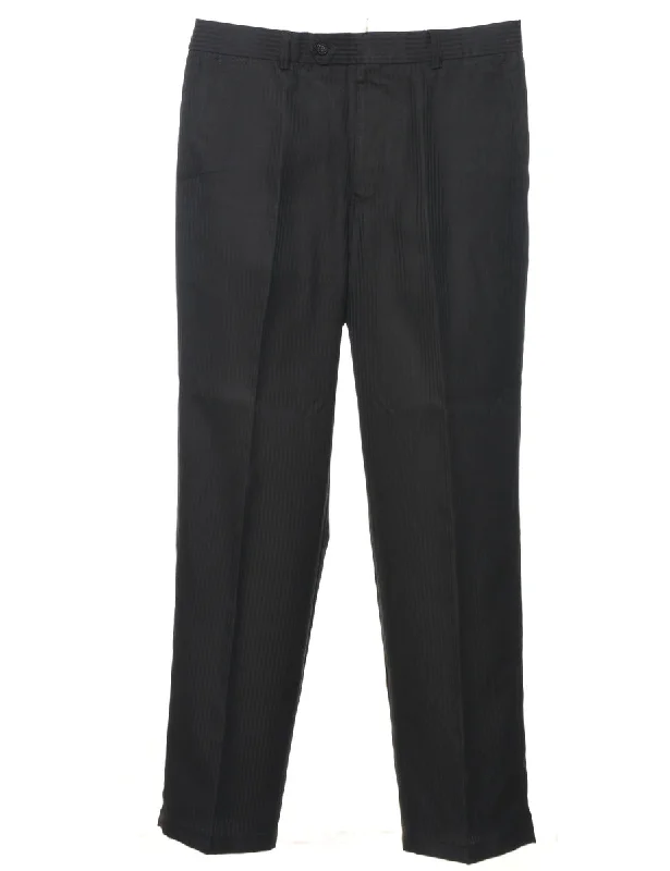 Black Casual Trousers - W34 L29 Trousers Spring Floral
