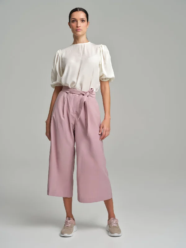 Tie belt loose trousers Trousers Velvet Soft