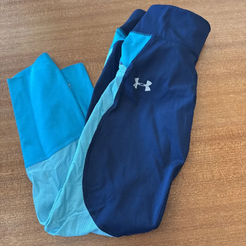 Under Armour - Women's HeatGear Cropped Leggings - MSRP$50: Blue / Navy / Teal-women-MD Elegant Satin Finish Leggings Under Armour - Women's HeatGear Cropped Leggings - MSRP$50: Blue / Navy / Teal-women-MD Elegant Satin Finish Leggings