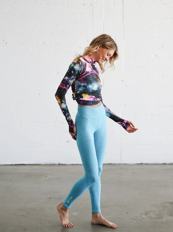 WOMEN'S SWIM LEGGINGS  - TURQ (Double brushed) Cozy Ribbed Leggings