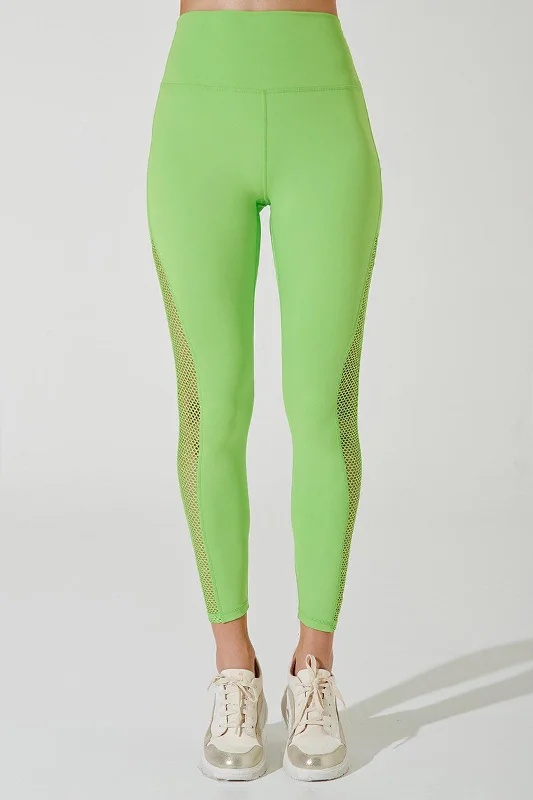 K'Halessi Mesh Legging - Floures Green Fashionable High-Rise Leggings