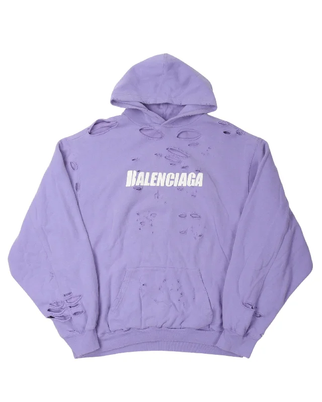 Oversized Distressed Hoodie Hoodie Jacket Zipper Layering