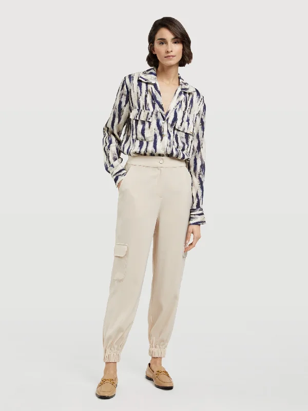 Trousers With Elasticated Bottom Trousers Denim Distressed