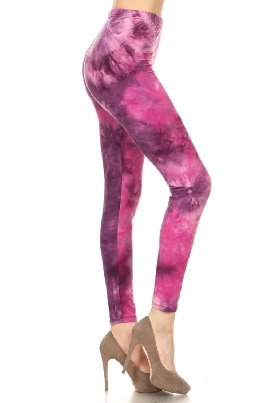 Pink Tie Dye Leggings Fashionable Quick-Dry Leggings