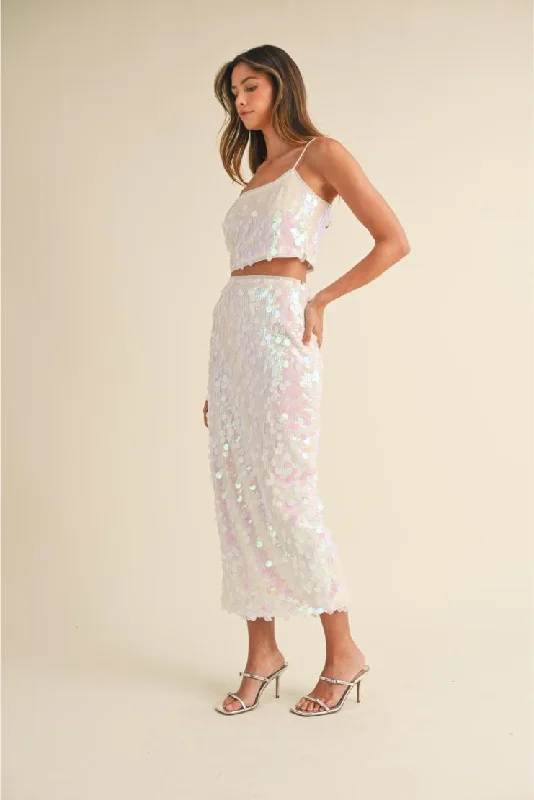 Sierra Sequin Crop Top & Midi Skirt (Sold Separately) Knit Fabric Woven Fabric Fleece Fabric Sierra Sequin Crop Top & Midi Skirt (Sold Separately) Knit Fabric Woven Fabric Fleece Fabric