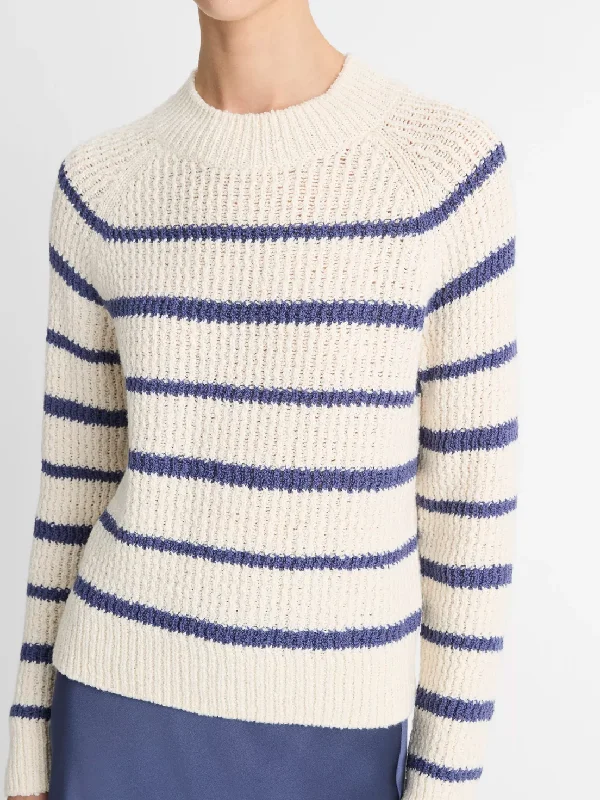 Ribbed Stripe Pullover Set Sleeve Pullover