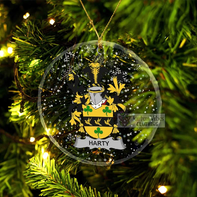 Harty Irish Clan Christmas Glass Ornament with Coat of Arms Collared Crew Neck Turtle Neck Harty Irish Clan Christmas Glass Ornament with Coat of Arms Collared Crew Neck Turtle Neck