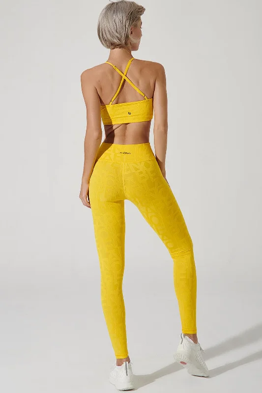 Classic Déese Fleur Legging 3D - Gamboge Stylish Sweat-Proof Leggings