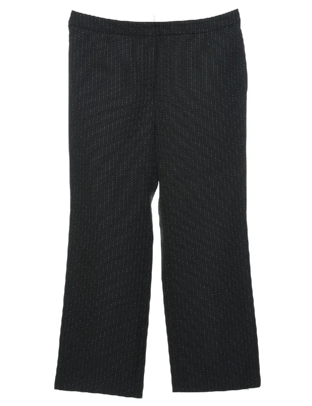Black Pinstriped Trousers - W36 L28 Trousers Wedding White