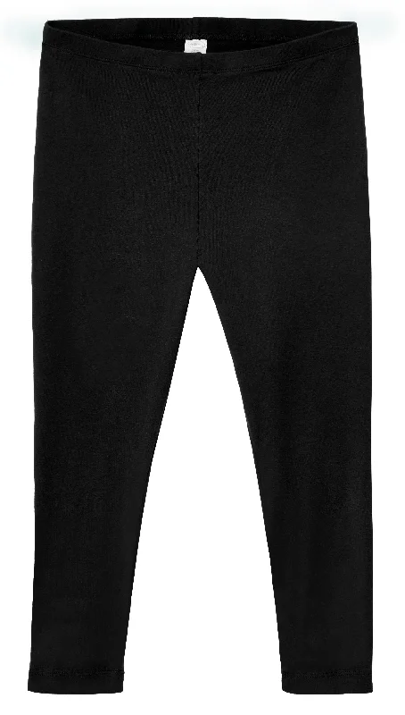 Women's 100% Cotton Soft Capri Leggings | Black Comfortable Ribbed Waistband Leggings Women's 100% Cotton Soft Capri Leggings | Black Comfortable Ribbed Waistband Leggings
