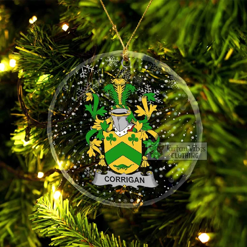 Corrigan Irish Clan Christmas Glass Ornament with Coat of Arms Trapeze Tunic Caftan