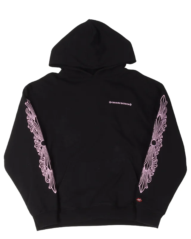 Friends & Family Pink Logo Hoodie Hoodie with Sequins Glamorous Eye-catching