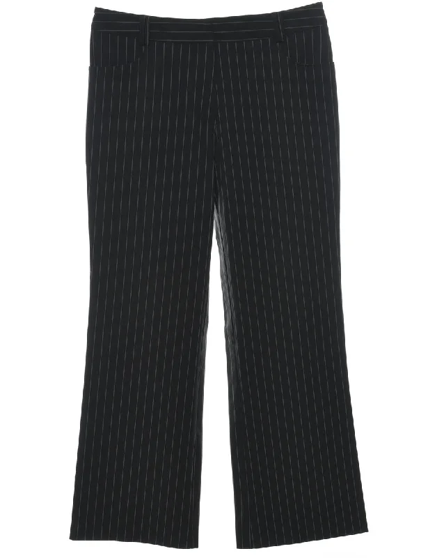 Black Striped Trousers - W34 L30 Trousers sophisticated sleek