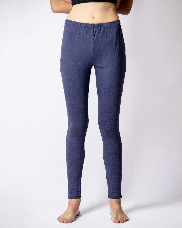 Womens Solid Color Yoga Leggings in Gray Comfortable Wide-Band Leggings