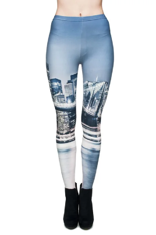 City Life Digital Print Leggings Stylish Sporty Performance Leggings