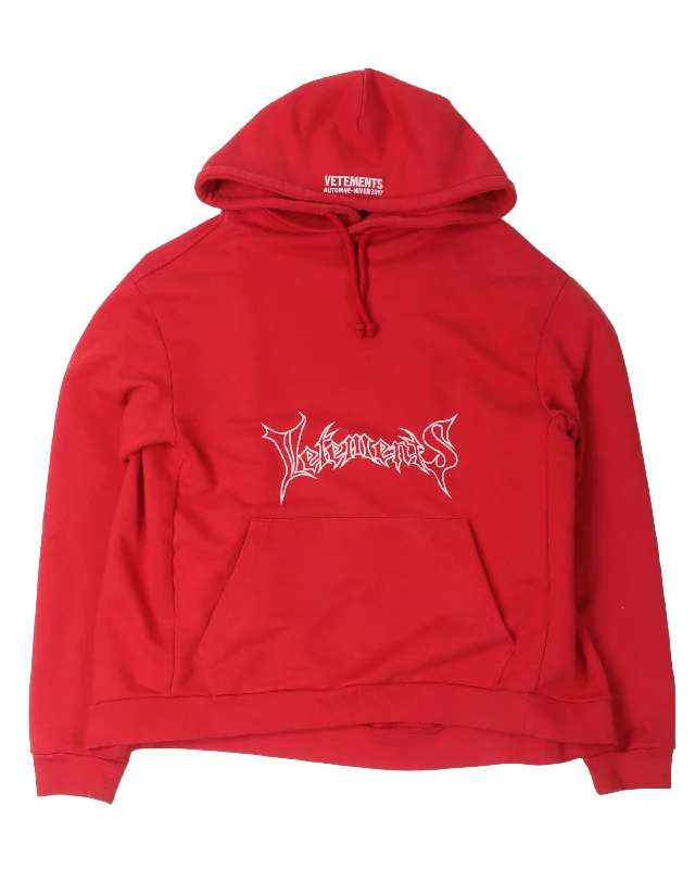 AW17 Seoul Exclusive Metal Logo Hoodie Hoodie with Hem Applique Textured Unique