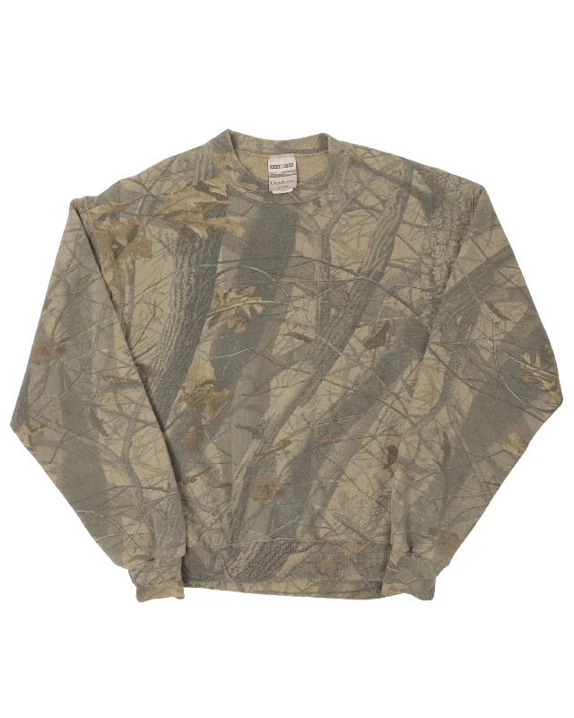 Tree Camo Sweatshirt Hoodie with Crew Neck Simple Timeless