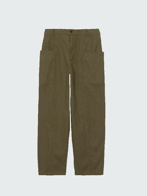 Women's Croft Workwear Barrel Trouser Trousers Summer Linen