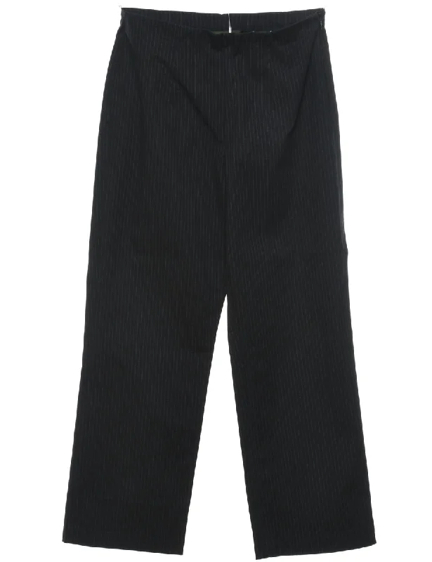 Black & White Classic Pinstriped Trousers - W26 L27 Trousers Office Stylish