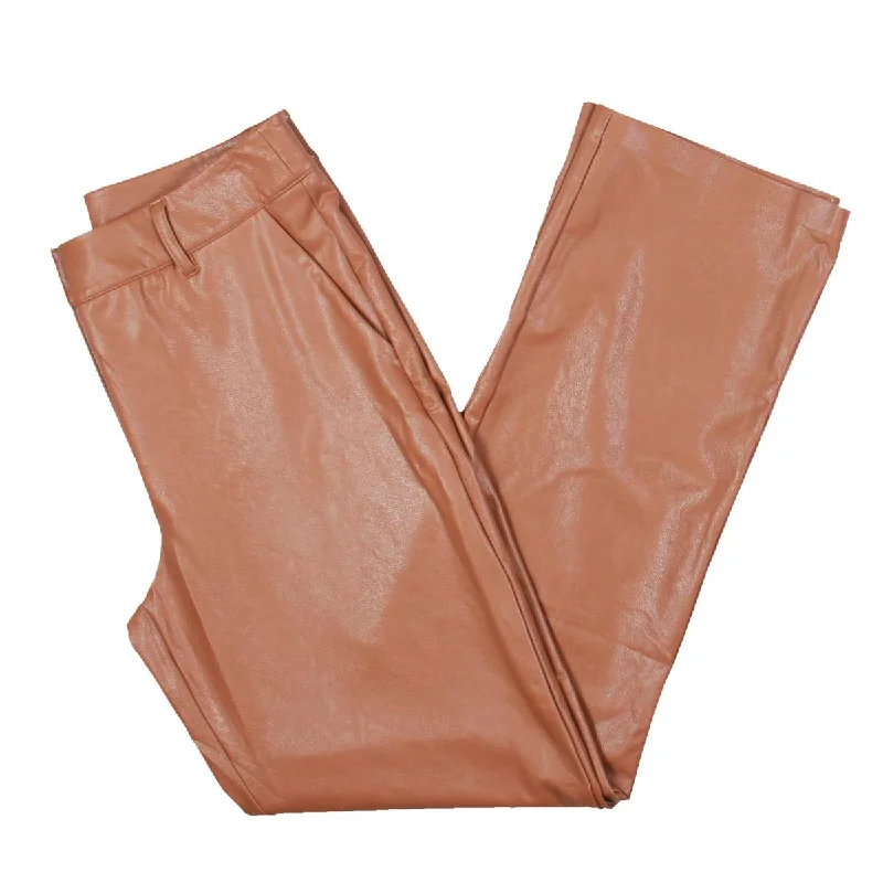 Commando Womens Faux Leather Straight Leg Trouser Pants Trousers Silk Elegant