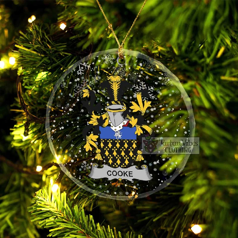 Cooke Irish Clan Christmas Glass Ornament with Coat of Arms Stole Shawl Scarf
