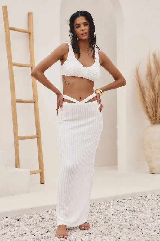 West Coast White Crop Top Mesh Blend Leather Blend Suede Blend